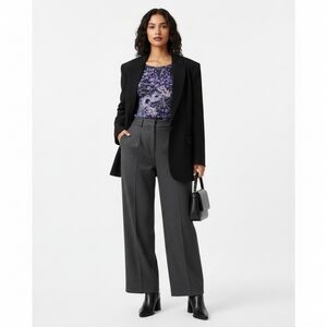 Ninety Women's Size SP Purple Animal Floral Print Sleeveless Blouse